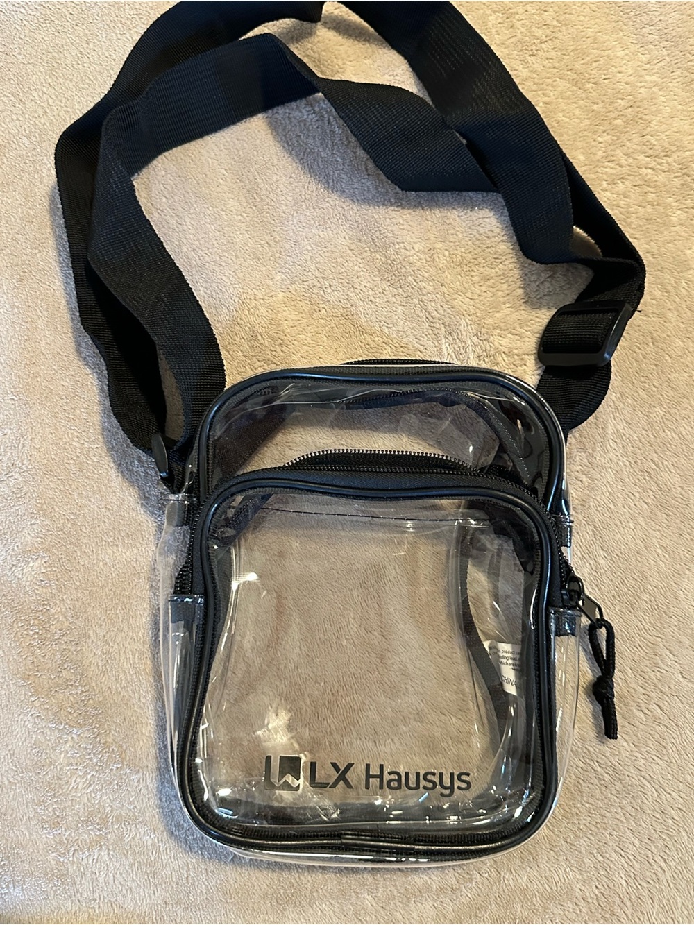 Clear Black Crossbody Bag for Men/Women